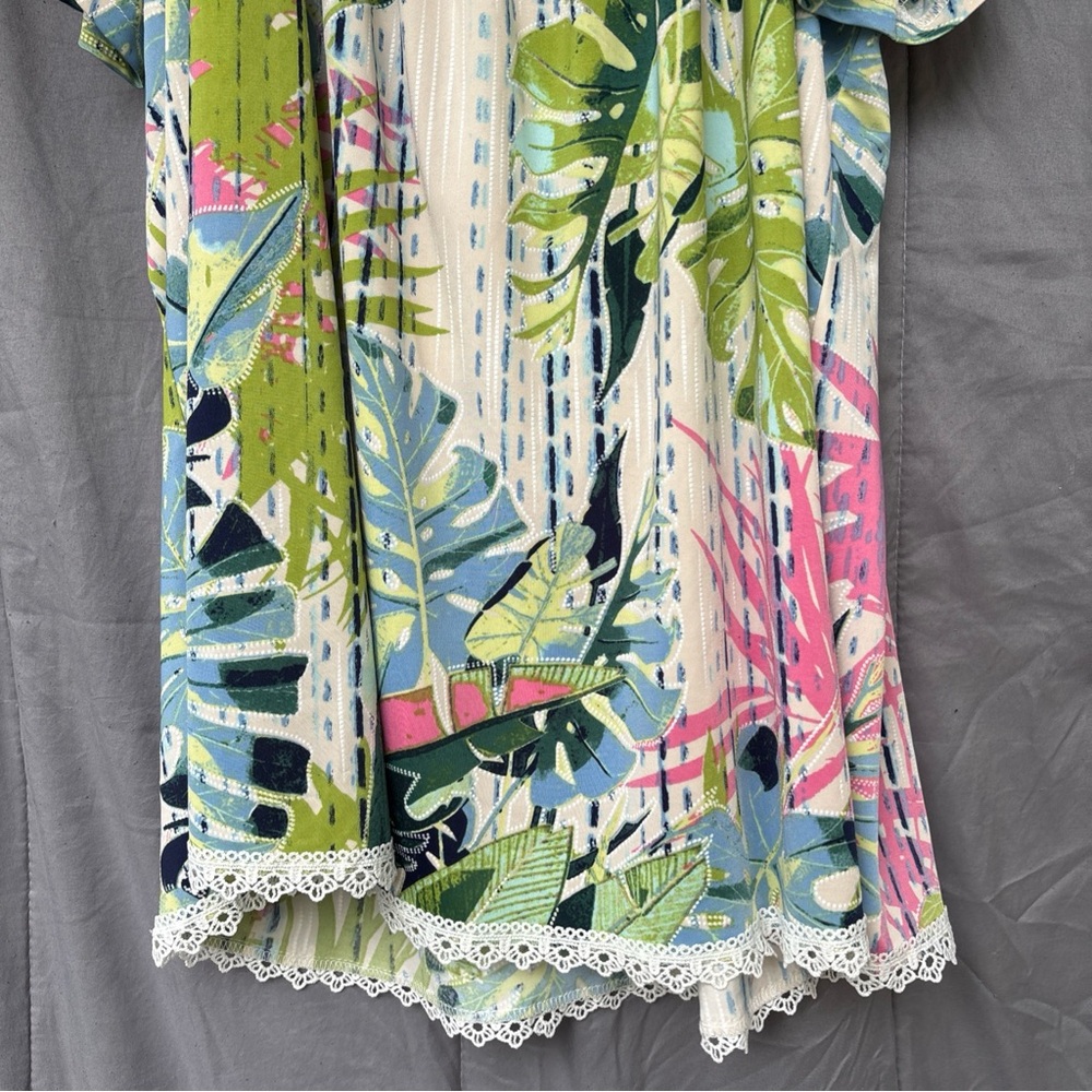 Green and Pink Ruffled Tunic - Picture 3 of 10